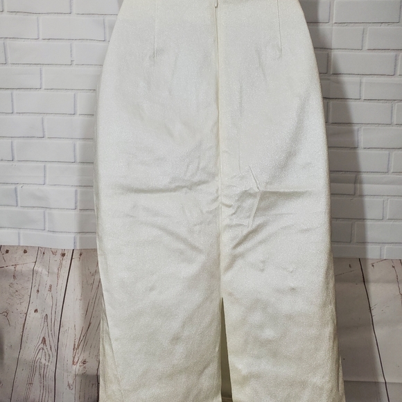 Do & Be Pearl White Faux Leather Rhinestone Pencil Skirt - Picture 8 of 12